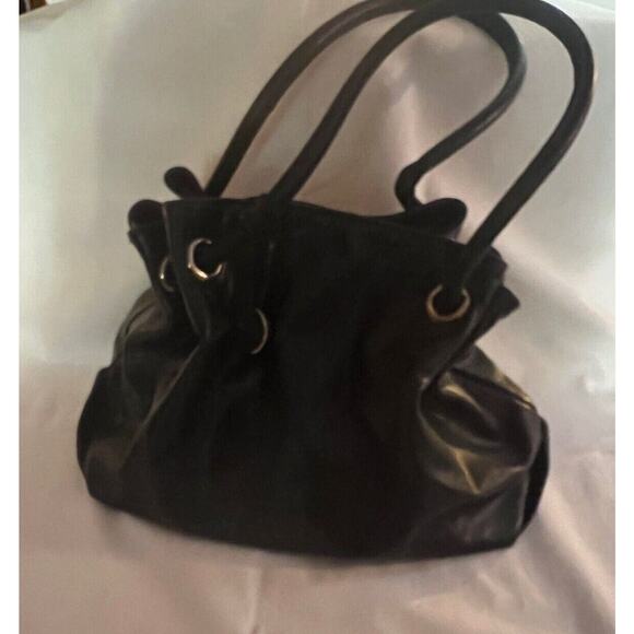 FURLA Vintage Carmen Black Smooth Leather Medium Handbag/Tote Made In Italy 1998 - Picture 2 of 11